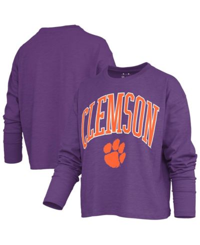 Женский укороченный лонгслив Pressbox Clemson Tigers Motley, фиолетовый