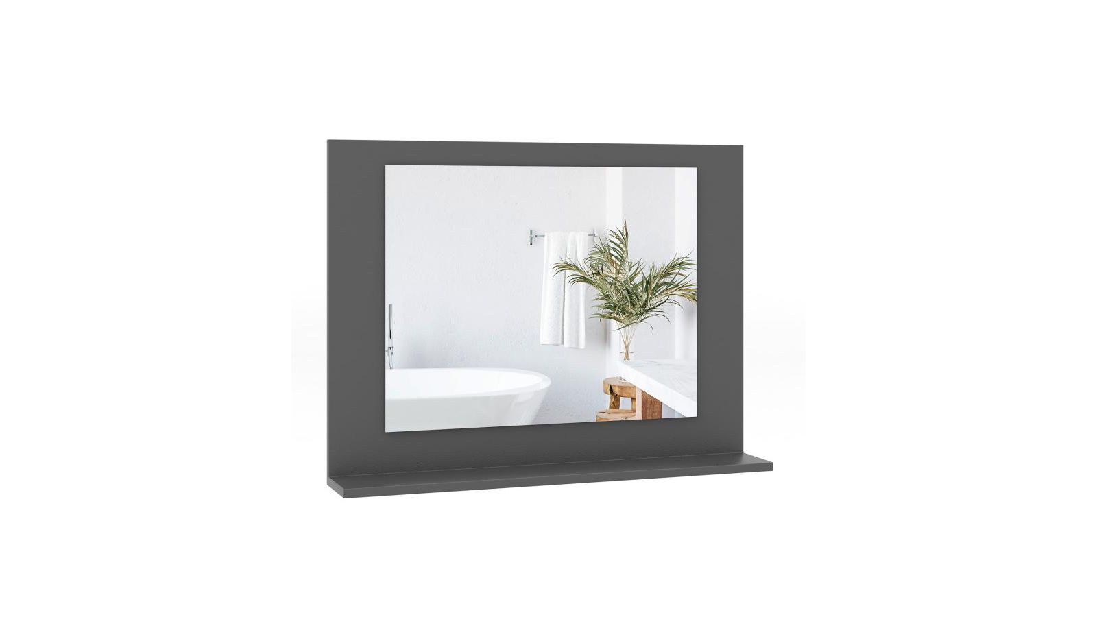 Slickblue 23.5x17.5 Inch Rectangle Bathroom Mirror with Wood Shelf