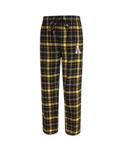 Concepts Sport Men's Black/Gold Appalachian State Mountaineers Ultimate Flannel Pants