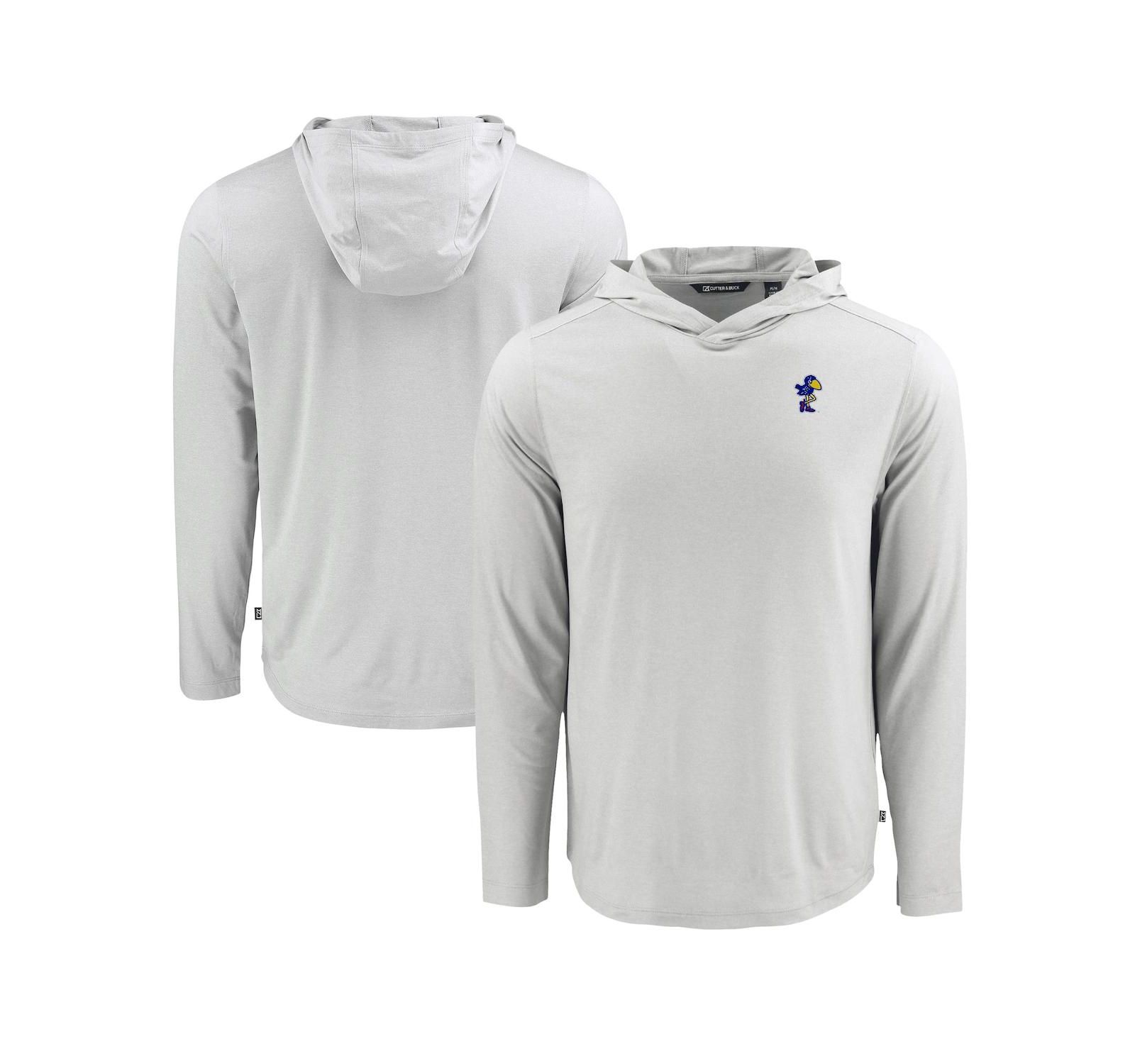 Мужское худи Cutter & Buck Gray Kansas Jayhawks Coastline Epic Comfort Eco Long Sleeve