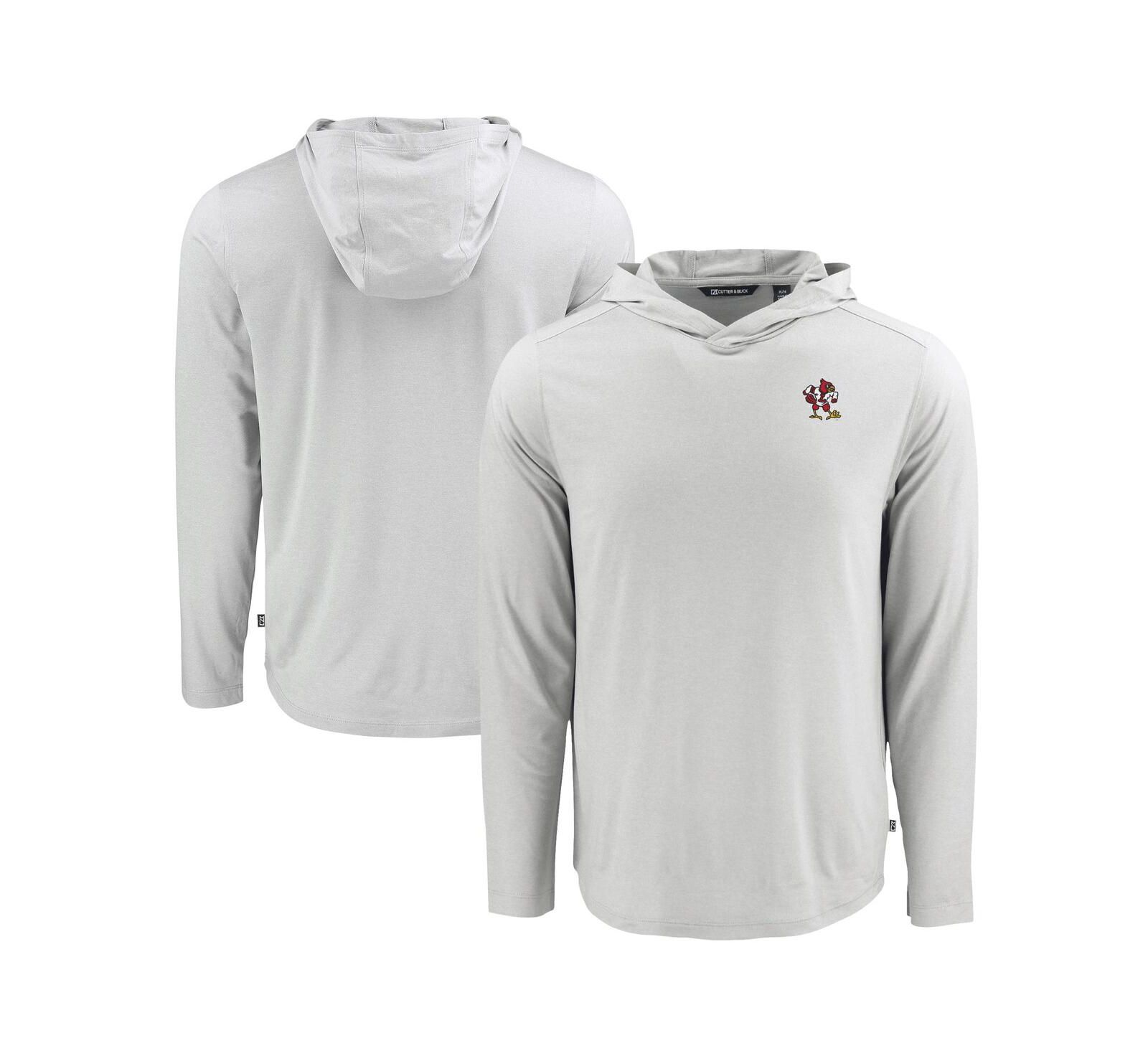Cutter & Buck Men's Gray Louisville Cardinals Coastline Epic Comfort Eco Long Sleeve Hoodie