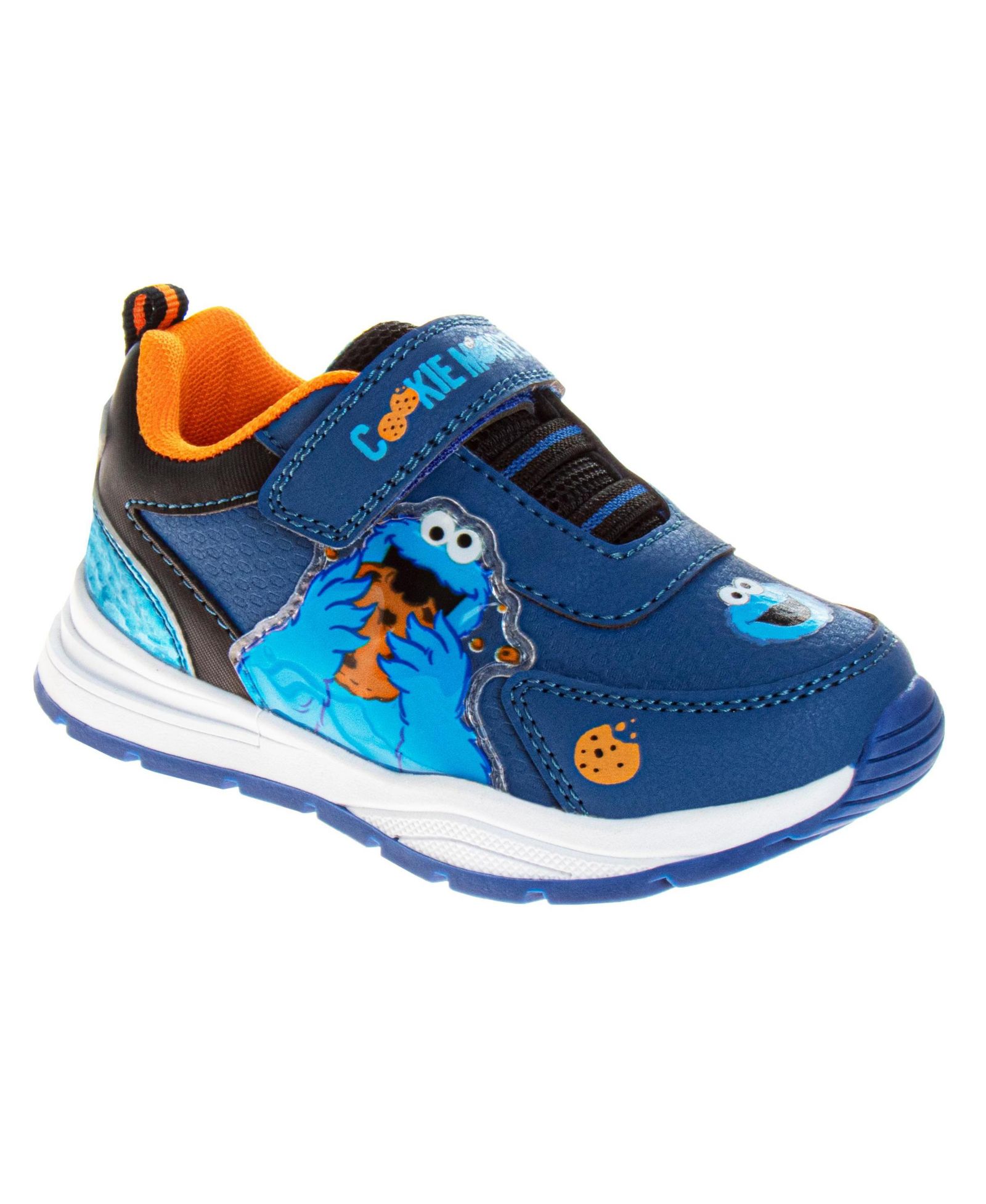 Sesame Street Toddler Cookie Monster Light Up Hook & Loop Fashion Sneaker