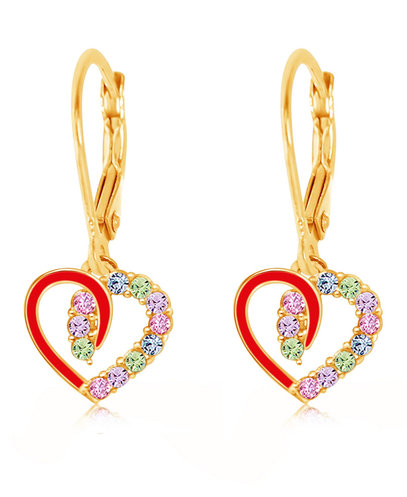Серьги Chanteur Heart Hypoallergenic с позолотой 18K Yellow Gold и Sterling Silver для девочек