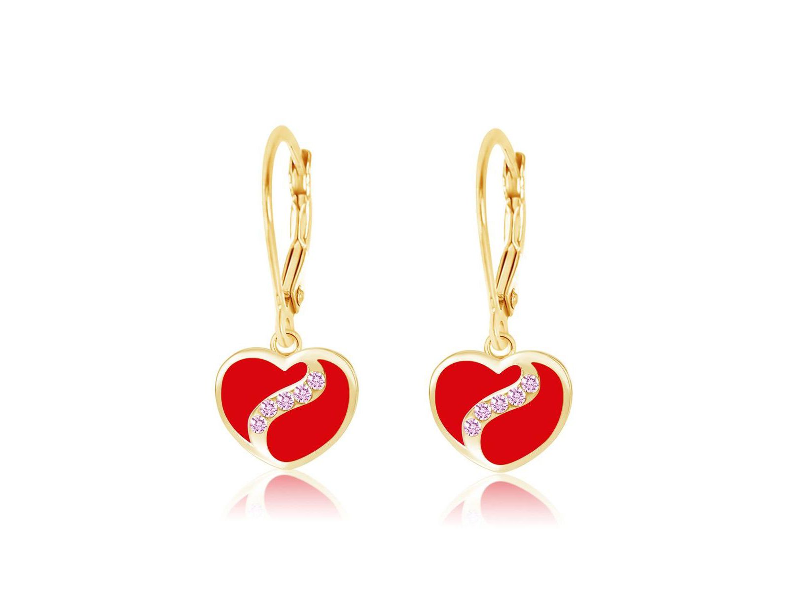 Детские серьги Chanteur 18K Gold Plated Heart Hypoallergenic с Sterling Silver Leverbacks