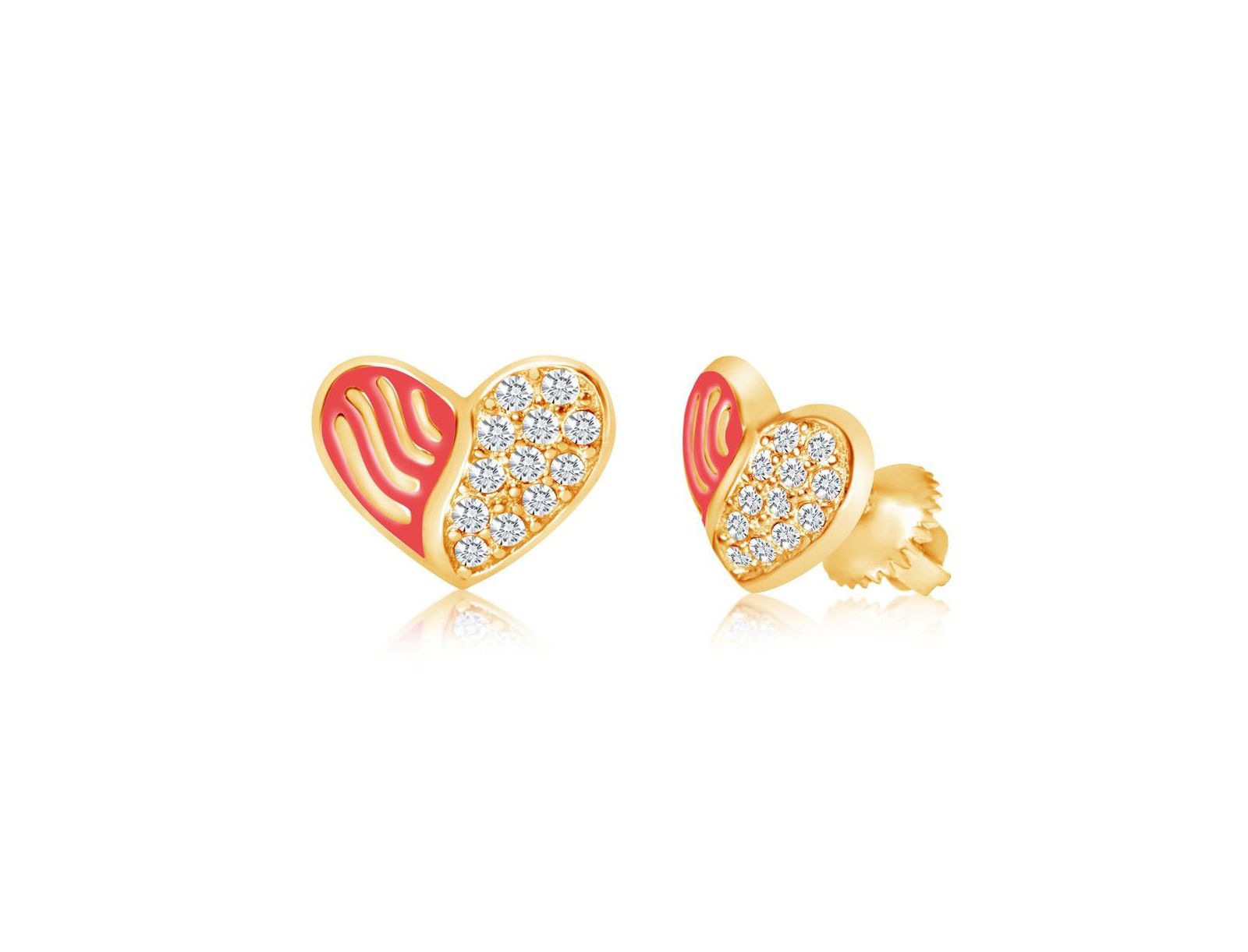 Серьги Chanteur 18K Plated Heart с винтовым механизмом