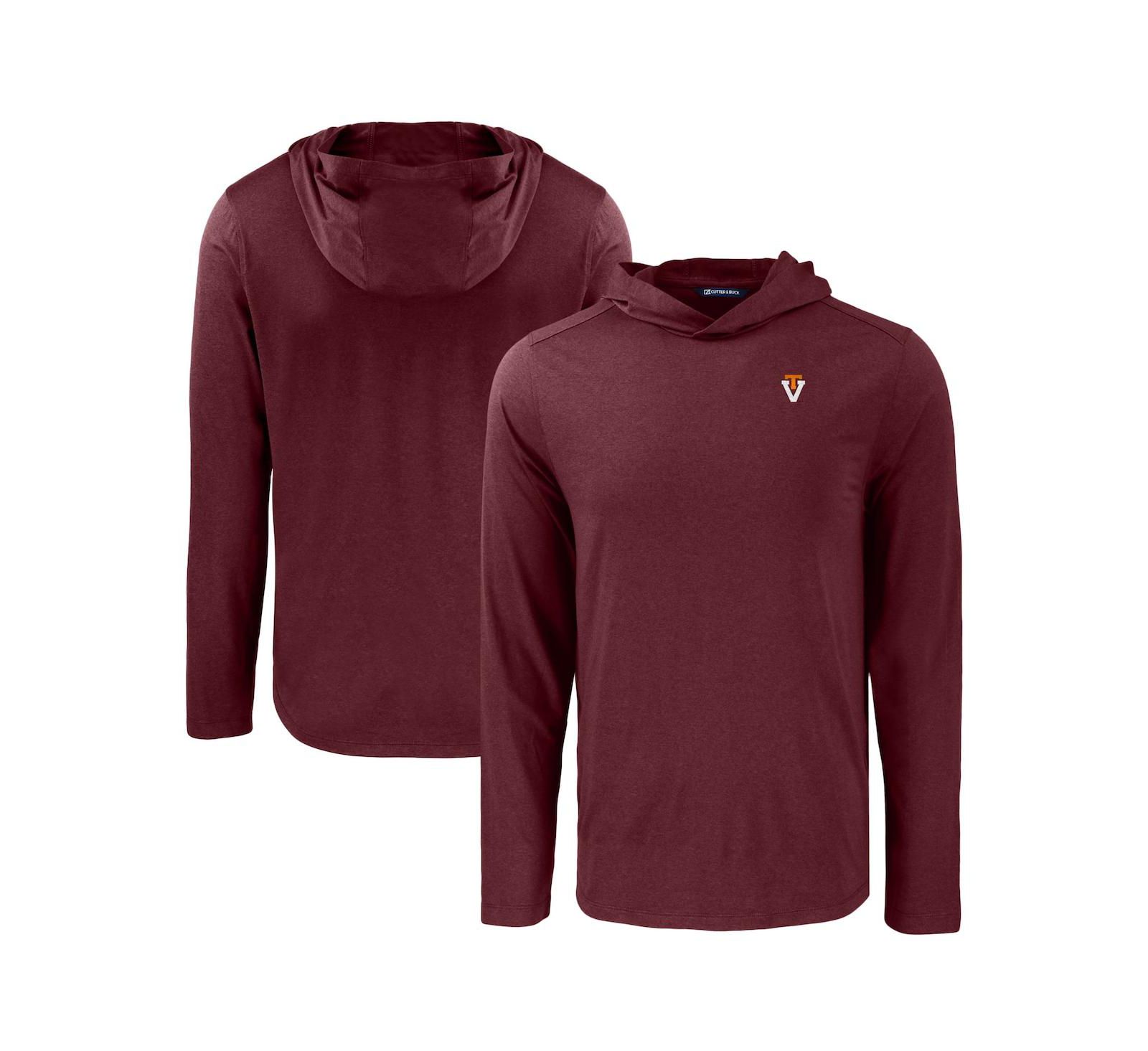 Cutter & Buck Men's Maroon Virginia Tech Hookies Coastline Epic Comfort Eco Long Sleeve Hoodie