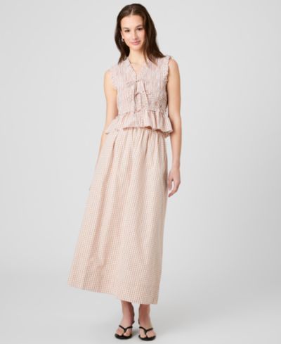 French Connection Женская миди-юбка Gingham с драпировкой на талии