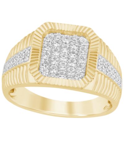 Macy's Men's Diamond (3/4 ct. t.w.) Ring in Gold Vermeil over Sterling Silver