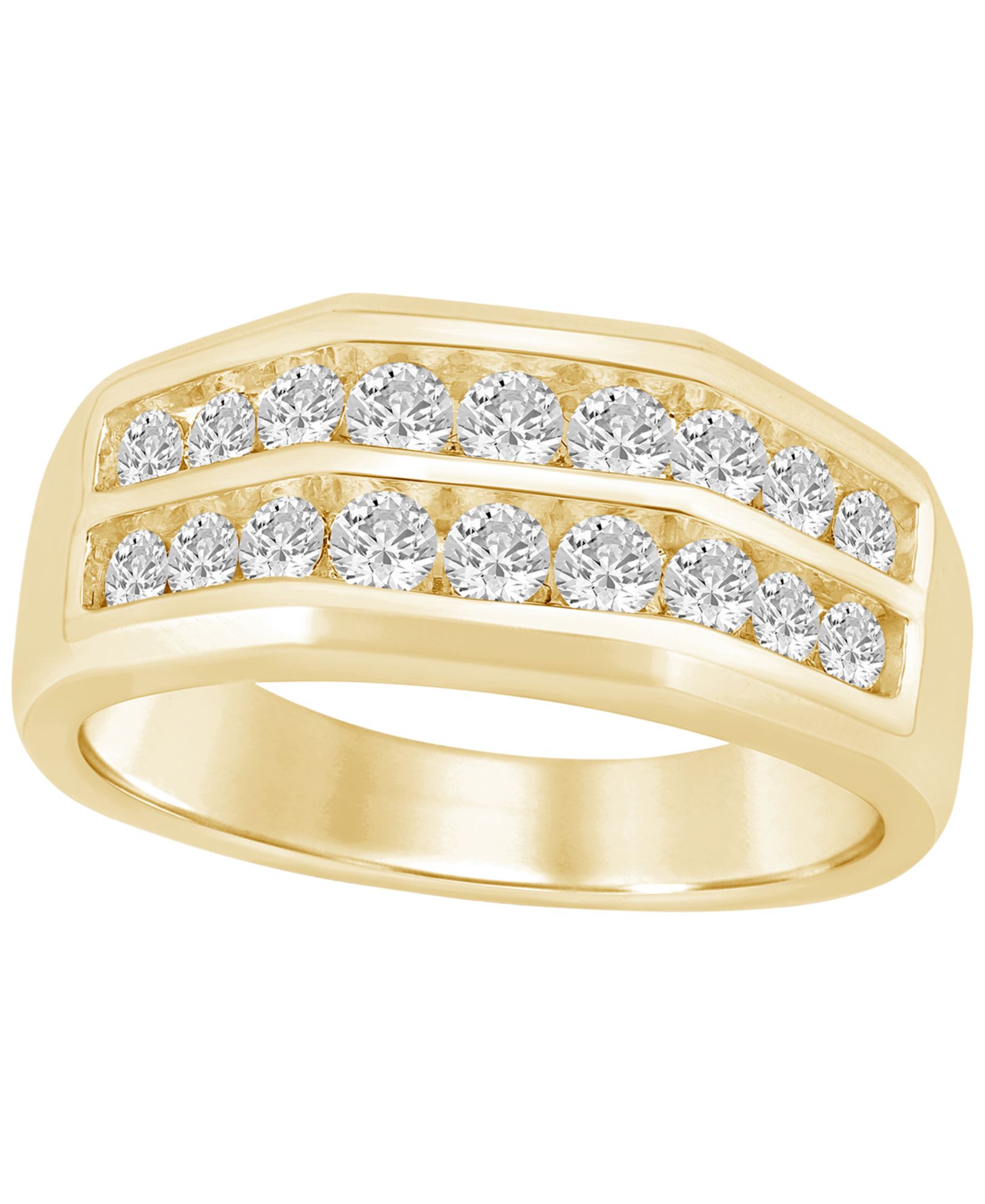 Macy's Men's Lab Grown Diamond (1 ct. t.w.) Ring in Gold Vermeil Over Sterling Silver