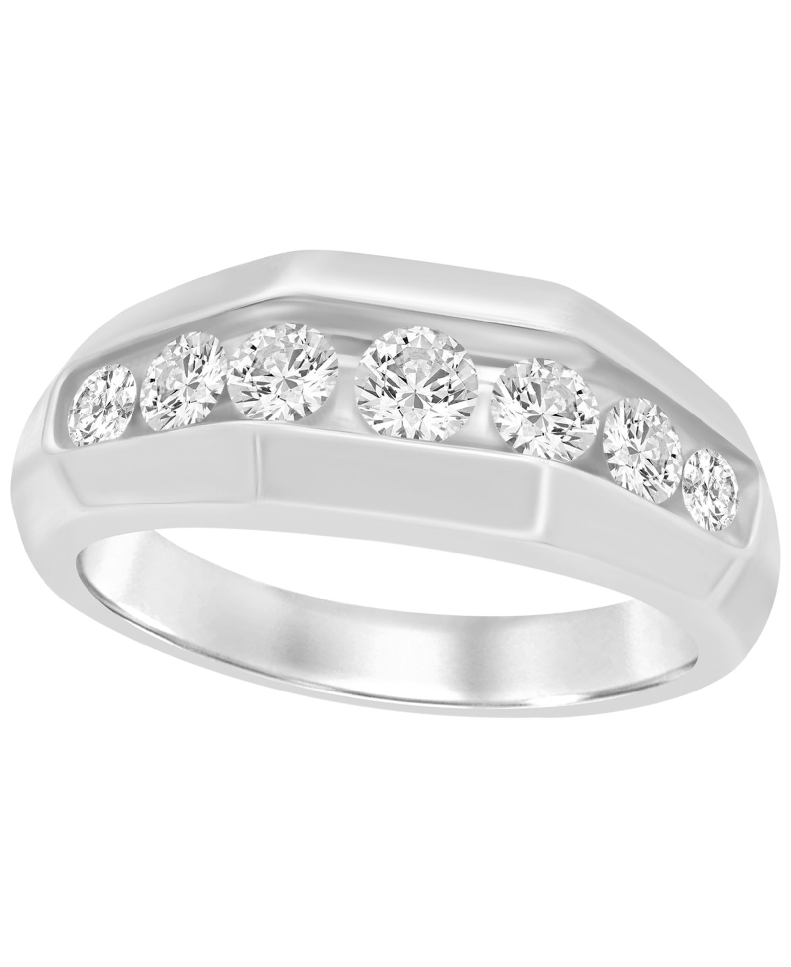 Macy's Мужское кольцо с выращенным бриллиантом (1 ct. t.w.) из стерлингового серебра