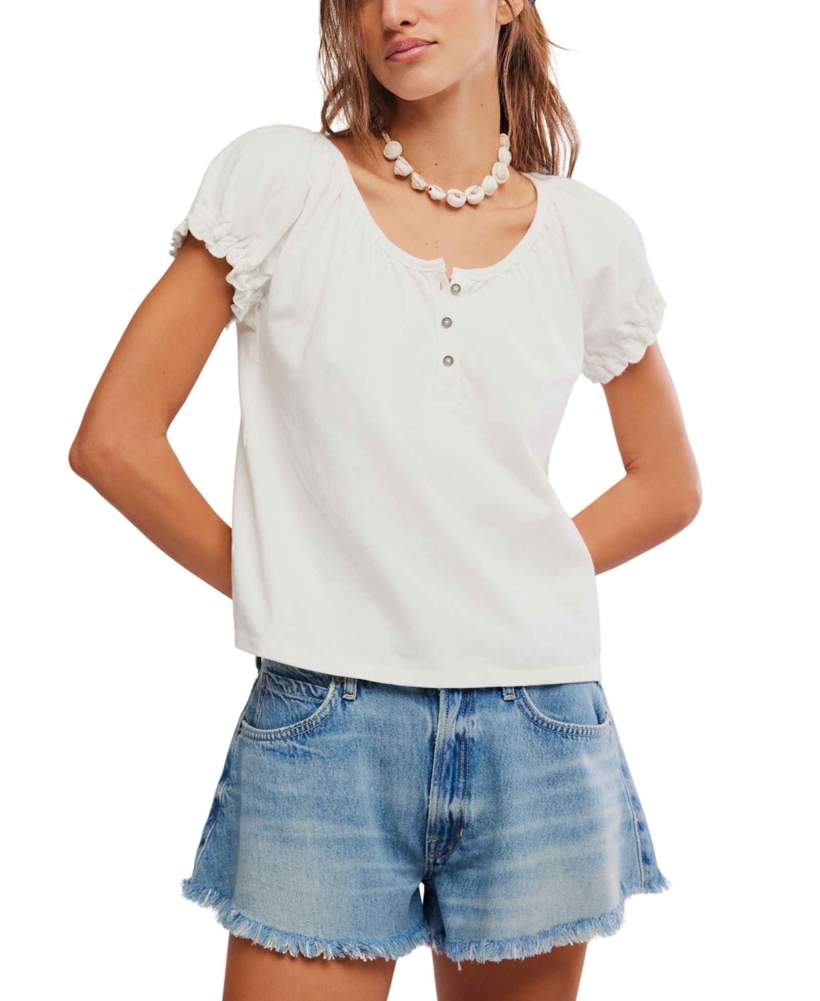 Free People Women's Issa Short-Sleeve Scoop Neck Top