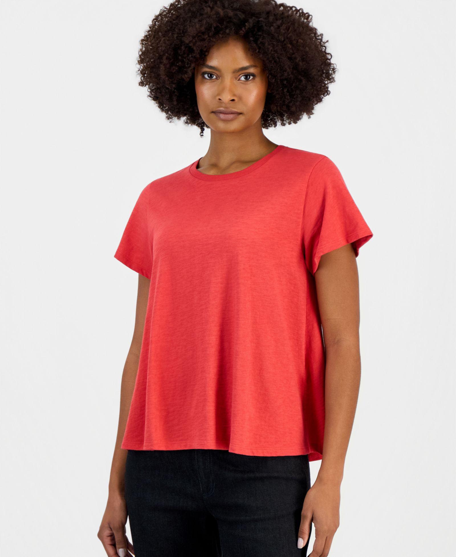 Eileen Fisher Women's Cotton Cap-Sleeve Crewneck Tee