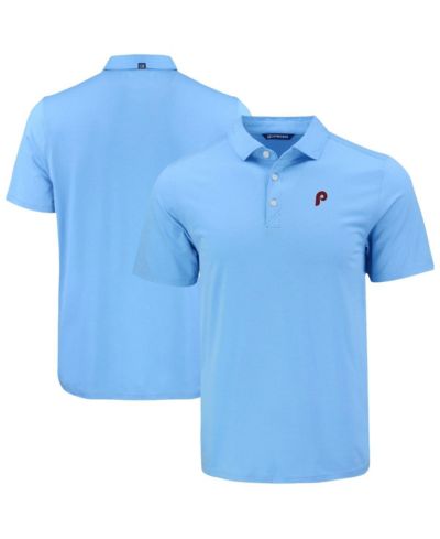 Cutter & Buck Мужская поло рубашка Philadelphia Phillies Coastline Epic Comfort Eco, голубая