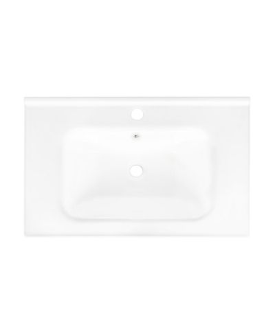 Sillysis 27.8" Rectangular Ceramic Bathroom Sink, Modern Vessel Basin with Overflow for Vanity Cabinet