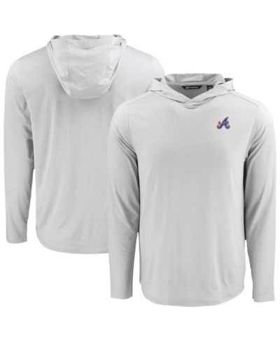 Cutter & Buck Men's Gray Atlanta Braves Coastline Epic Comfort Eco Hoodie Long Sleeve T-Shirt