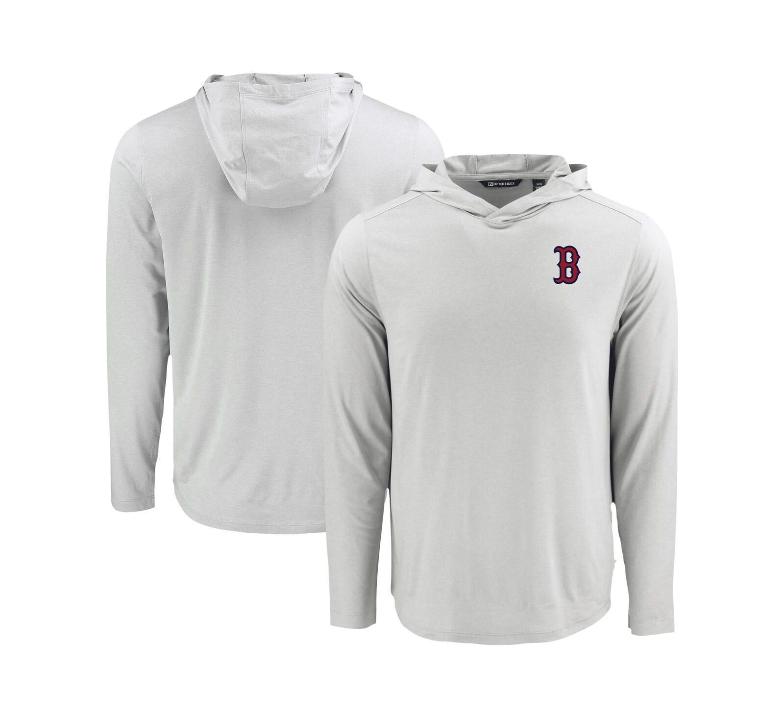 Cutter & Buck мужская серая футболка с длинным рукавом и капюшоном Boston Red Sox Coastline Epic Comfort Eco