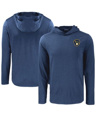 Cutter & Buck Men's Navy Milwaukee Brewers Coastline Epic Comfort Eco Hoodie Long Sleeve T-Shirt