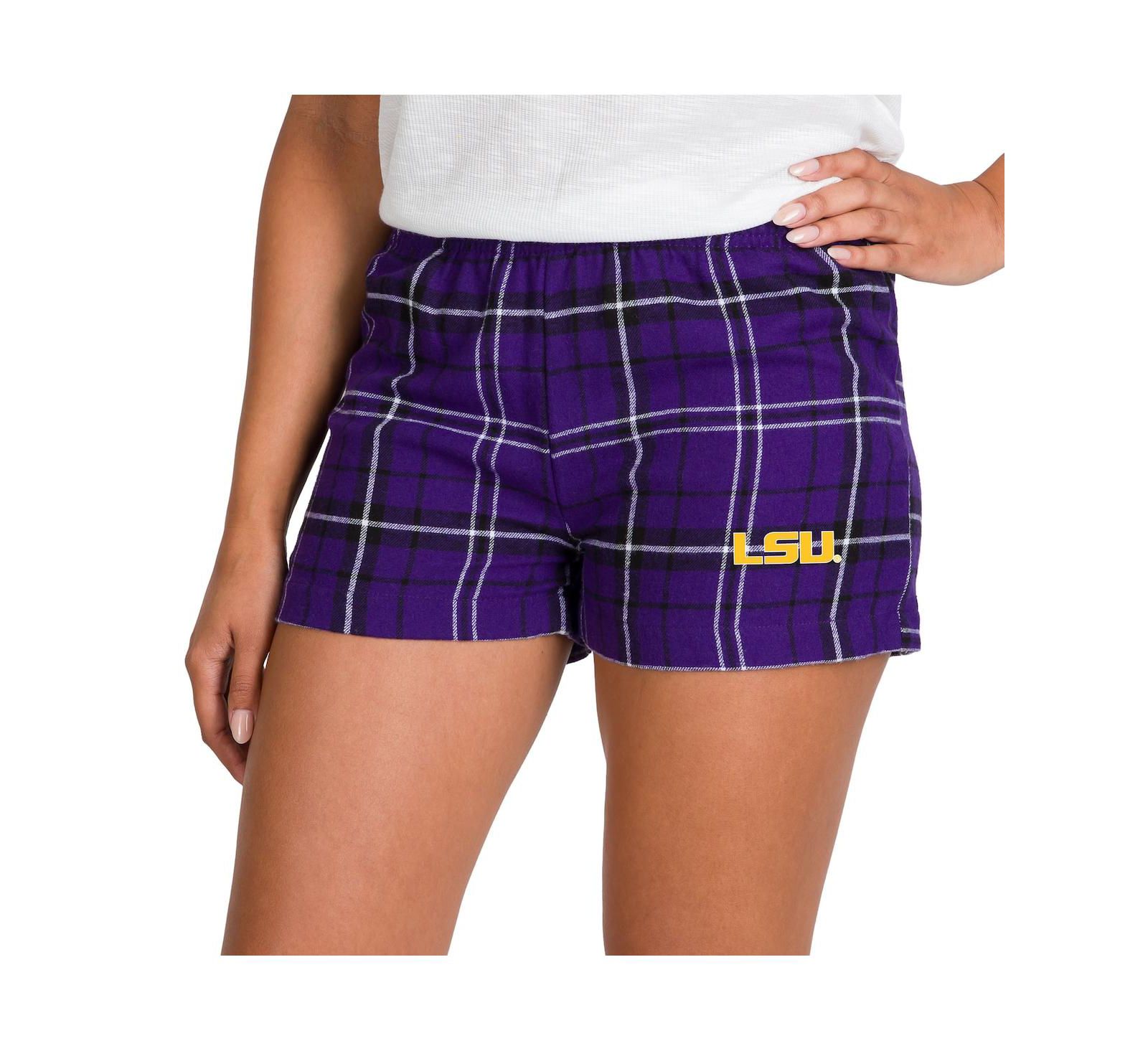 Concepts Sport Женские шорты LSU Tigers, фланель, фиолетово-черные