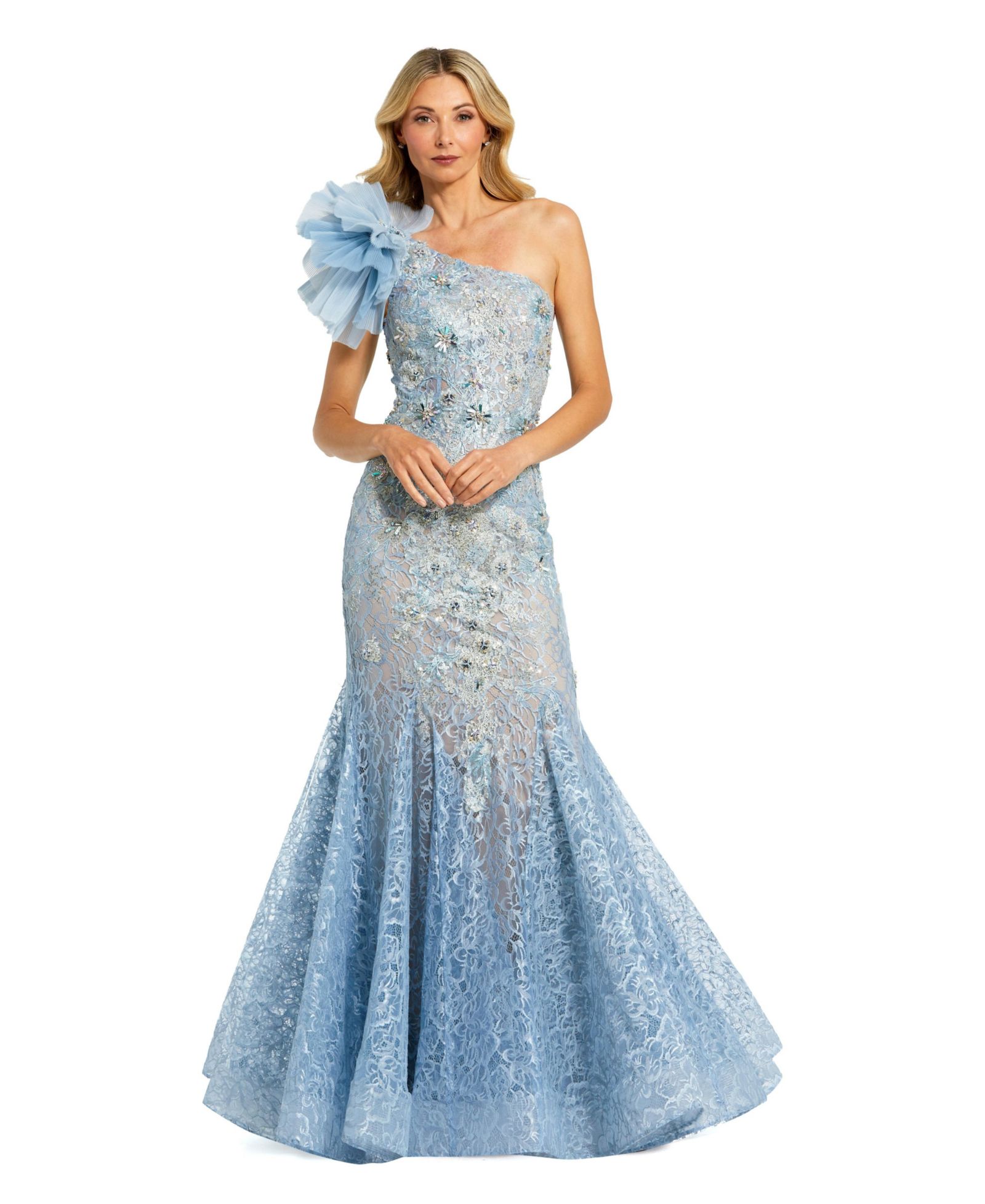 Mac Duggal Женское вечернее платье Mermaid с отделкой Tulle и цветами