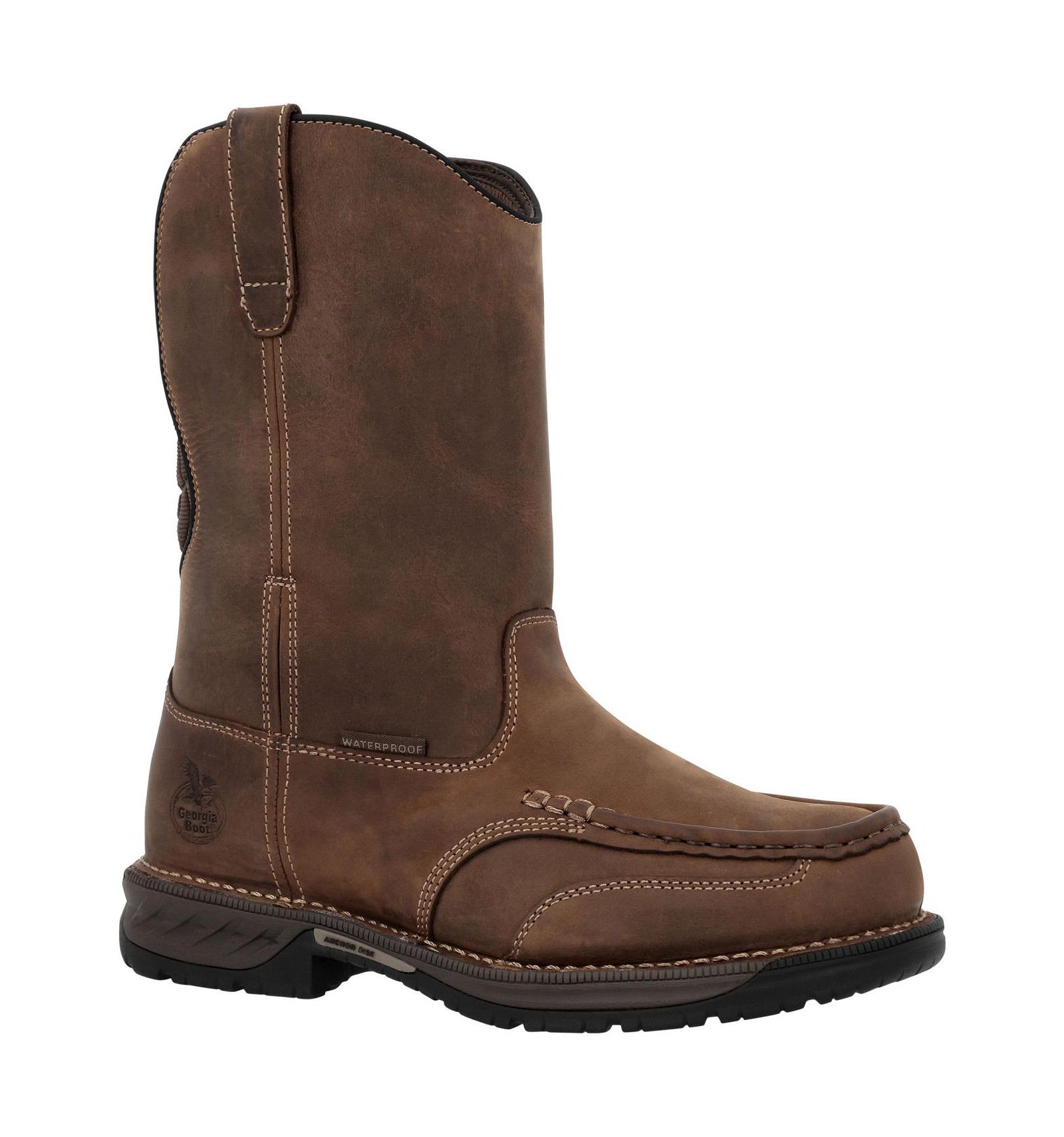 GEORGIA BOOT Men's Athens 360 11" Pull-On Waterproof Moc-Toe Nano Composite Toe Work Boot