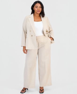 Tahari ASL Plus Size брюки в полоску с широкими штанинами