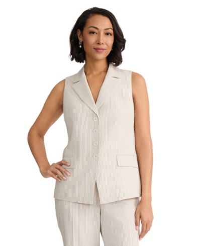 Женский жилет Jones New York Sleeveless Seersucker Four-Button