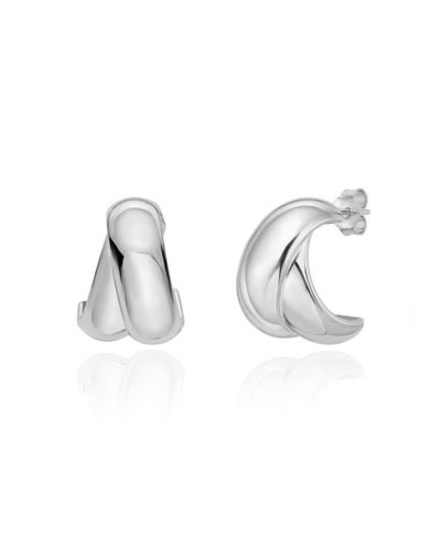 The Lovery Crossover C-Hoop Earring Sterling Silver