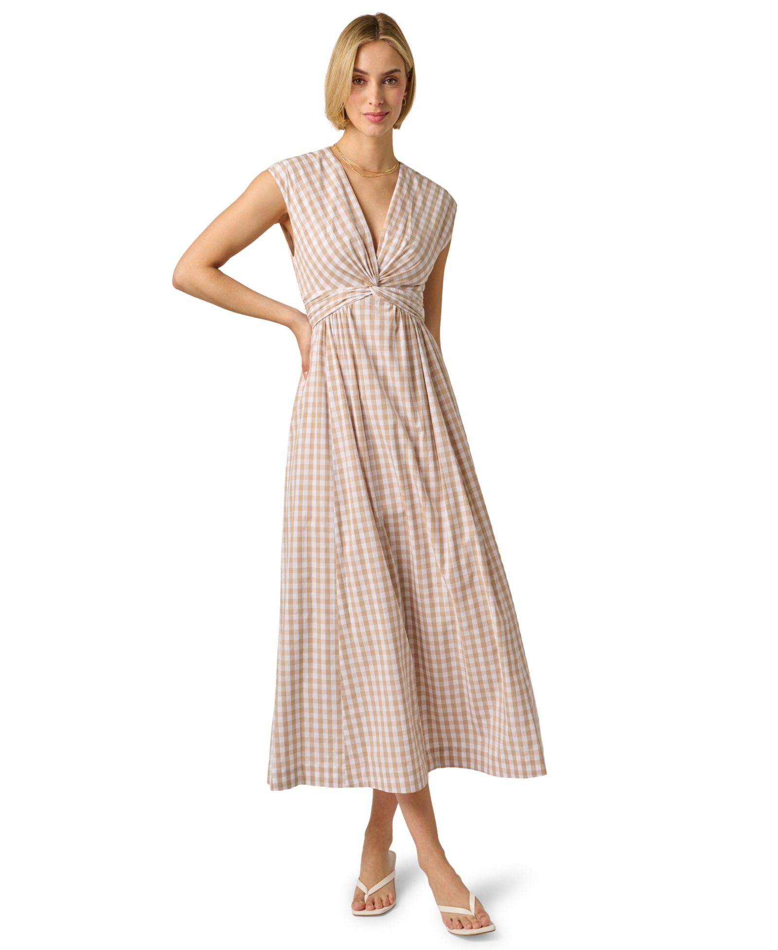 Adrianna Papell Женское миди-платье V-Neck Twist Front