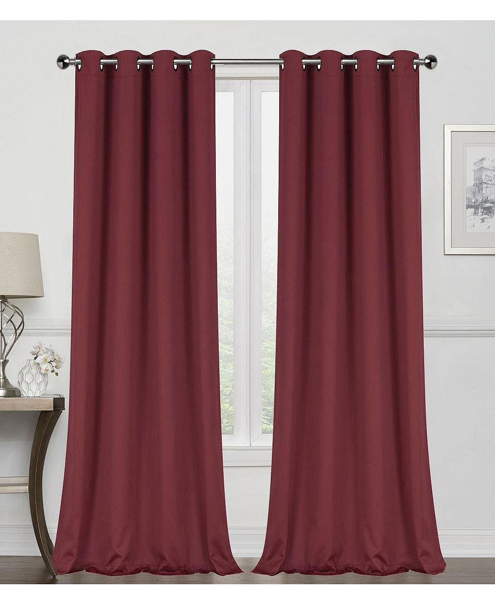Шторы Kate Aurora Burgundy Red 2 Piece Grommet Top Blackout для длинных окон