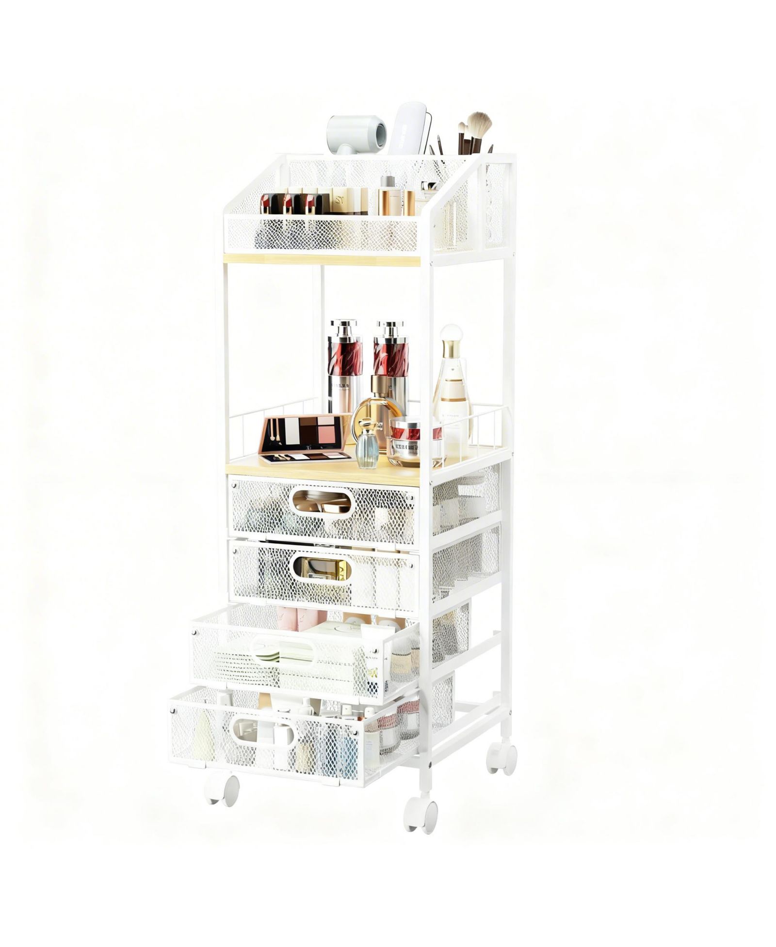 Органайзер для макияжа YIGII Multi-Compartment с колесиками
