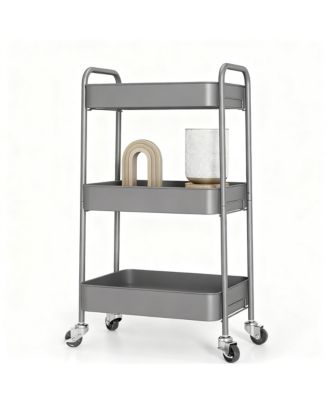 Yigii Metal Rolling Cart with Wheels for Kitchen, Bathroom, & More - Easy Assembly, Durable