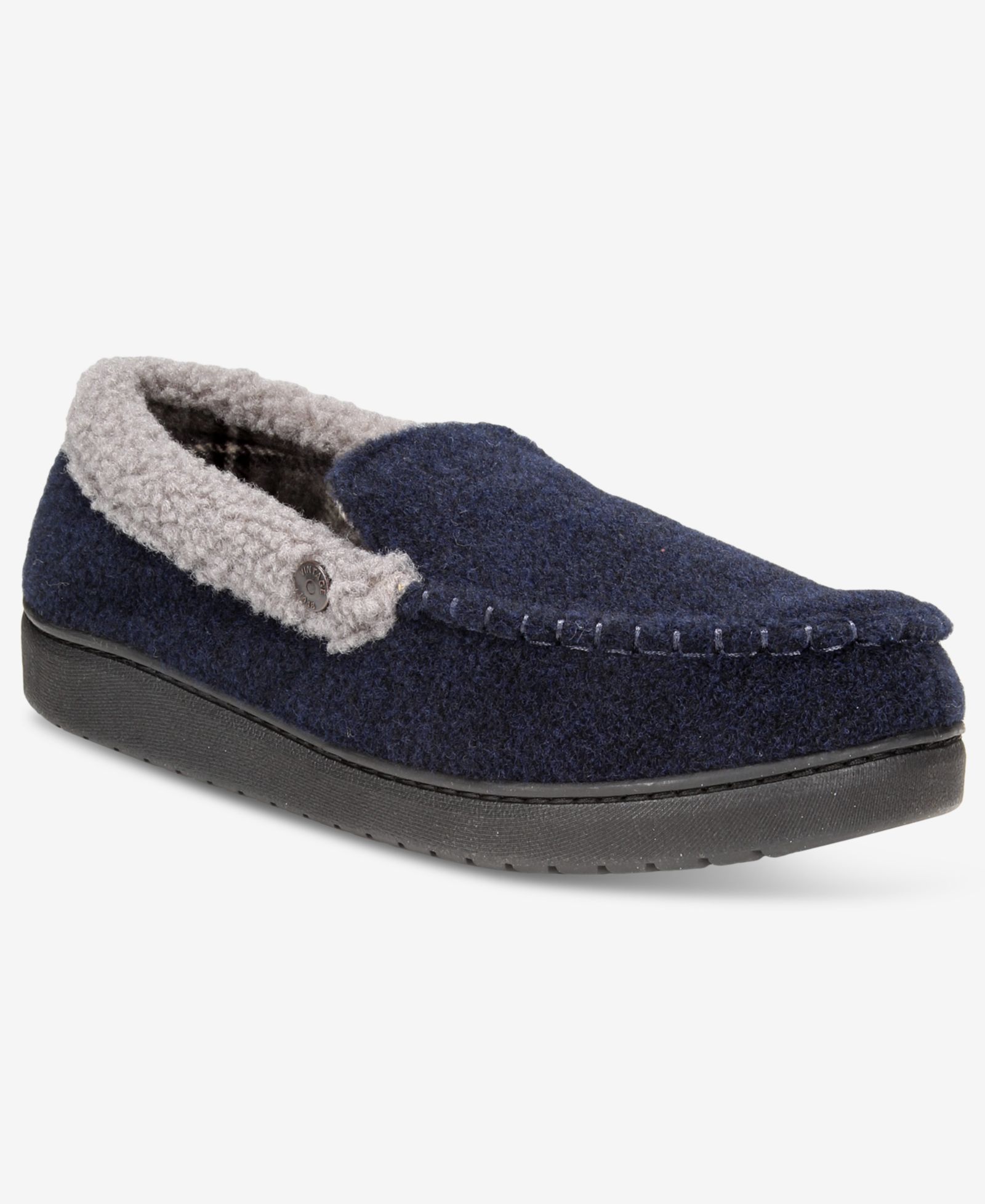Weatherproof Men's Venetian Contrast-Stitch Moccasin Slippers