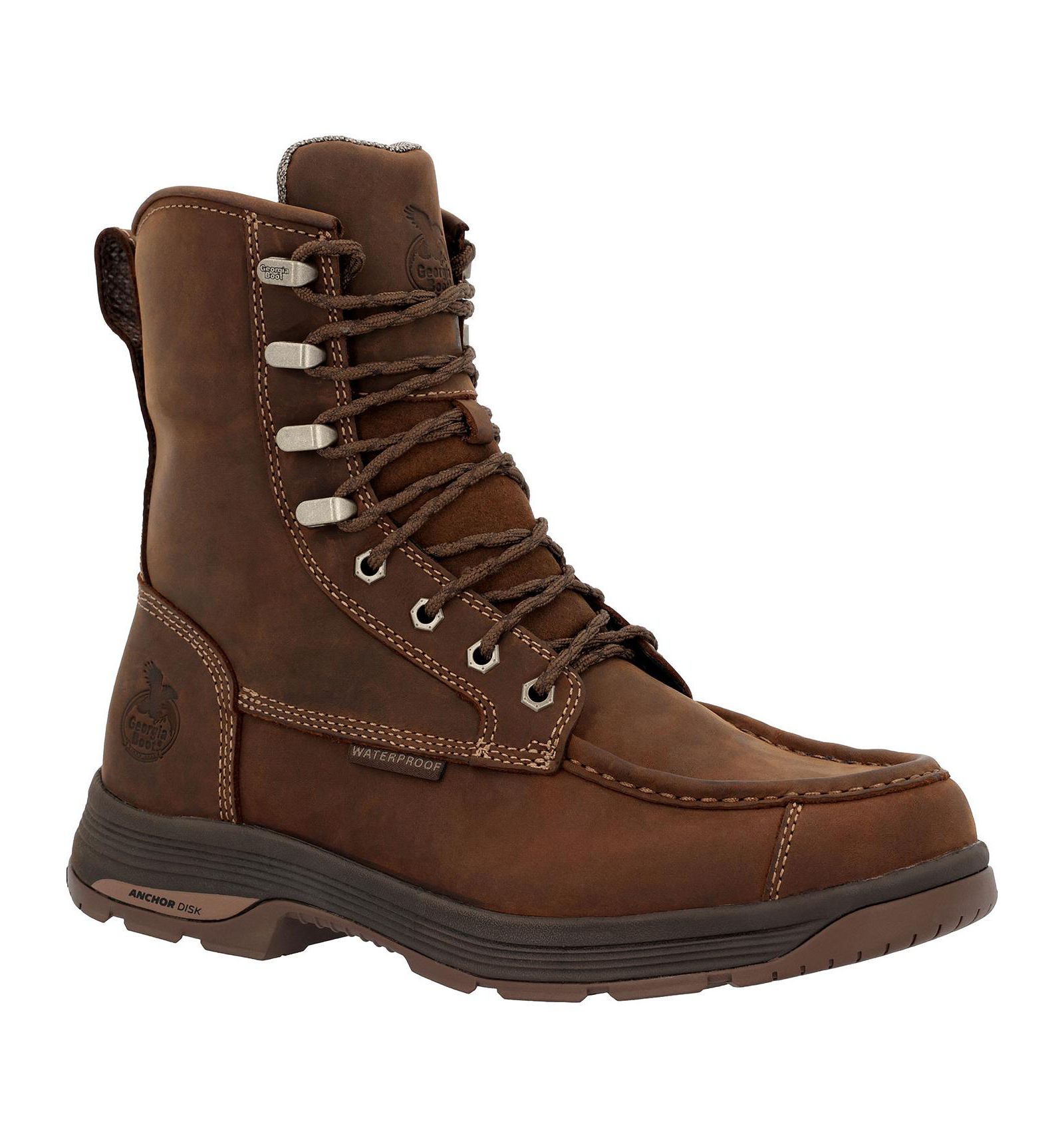 GEORGIA BOOT Men's Athens SuperLyte 8" Waterproof Side-Zip Moc Toe Work Boot