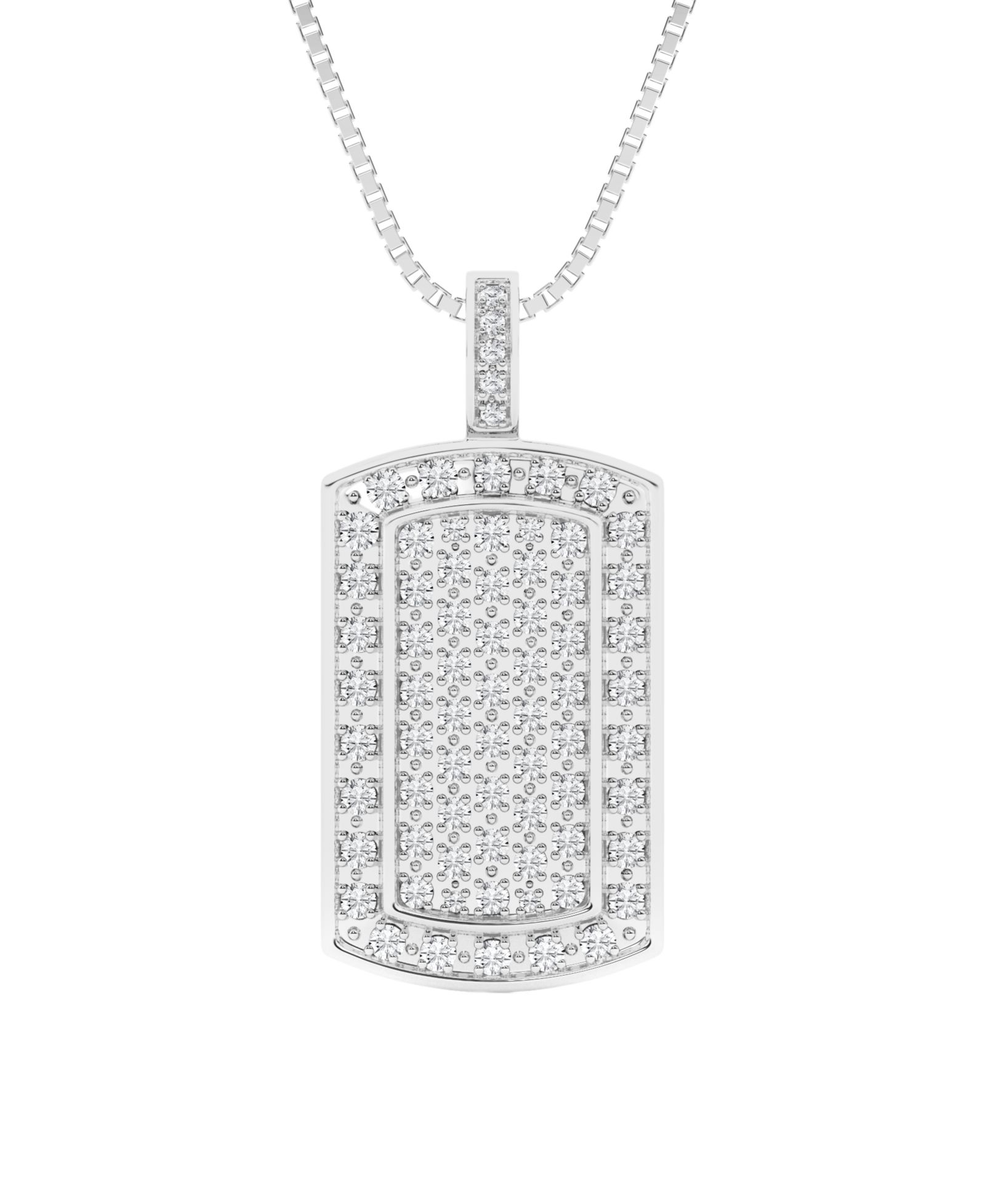 Мужская подвеска-ожерелье с выращенным бриллиантом (2 ct. t.w.) в Sterling Silver
