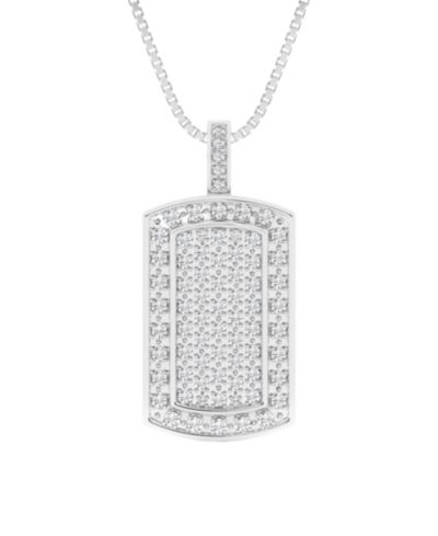 Мужская подвеска-ожерелье с выращенным бриллиантом (2 ct. t.w.) в Sterling Silver