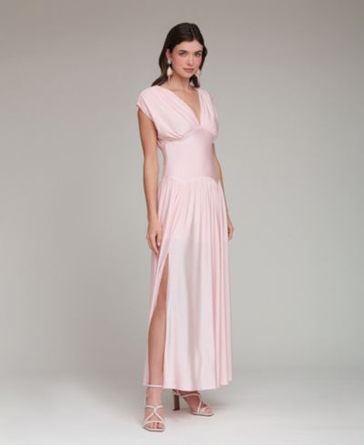 Avec Les Filles Women's Shirred V-Neck Sleeveless Maxi Dress