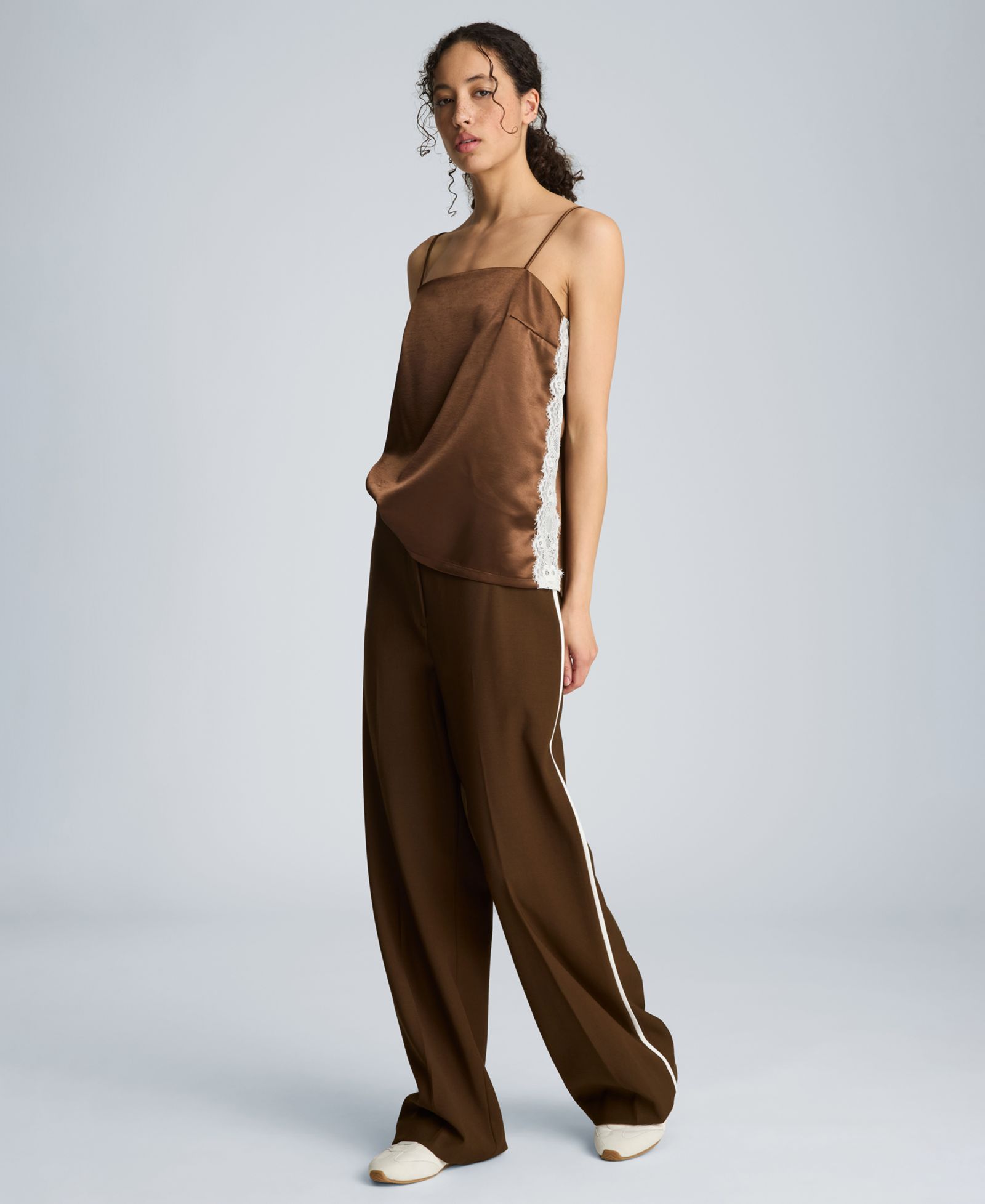 Kenneth Cole Women's Satin Camisole with Lace Side Seams