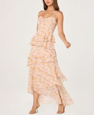 ASTR the Label Women's Sweetheart Neck Asymmetric Dress