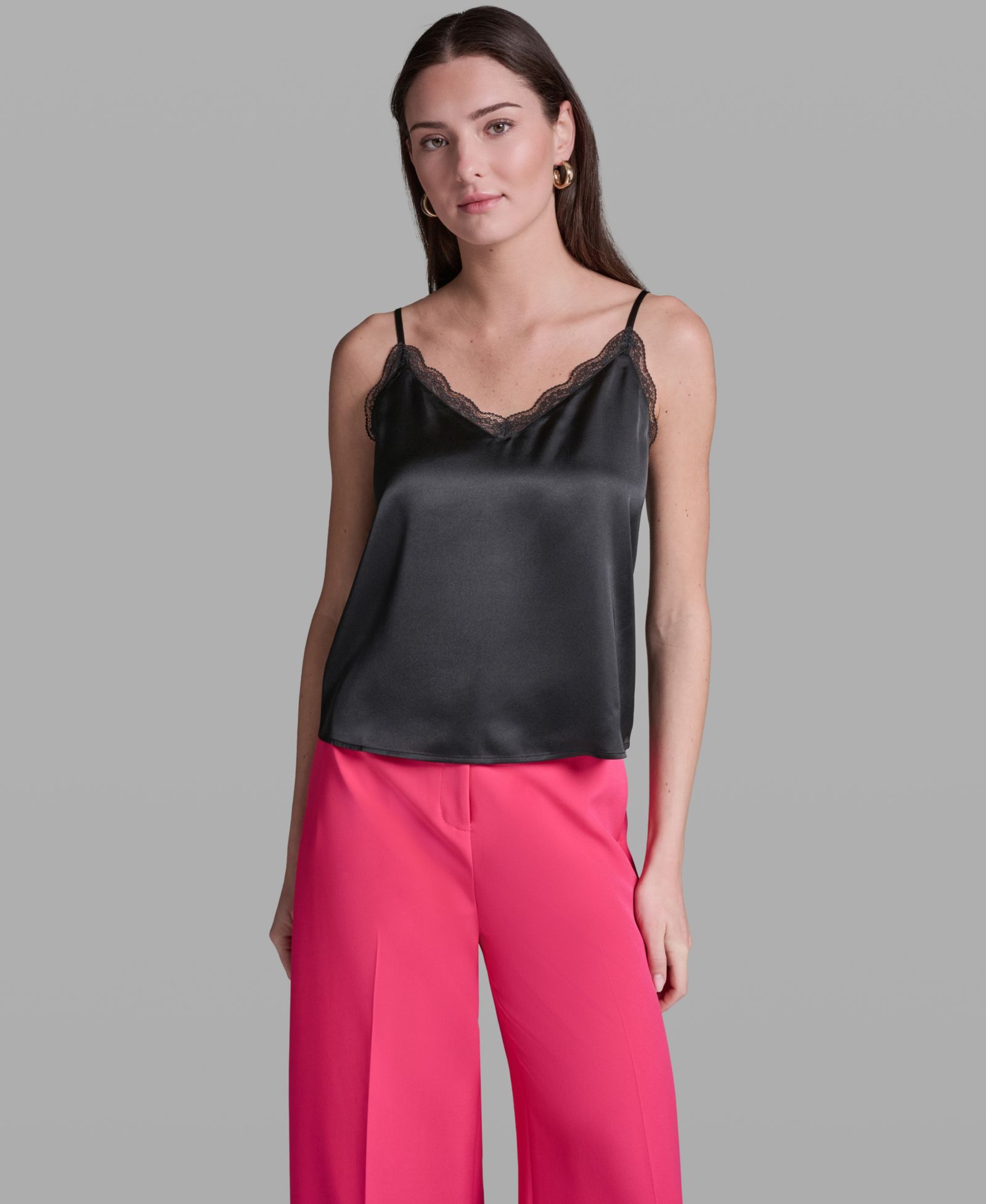 BCBG Women's V-Neck Lace Cami Top