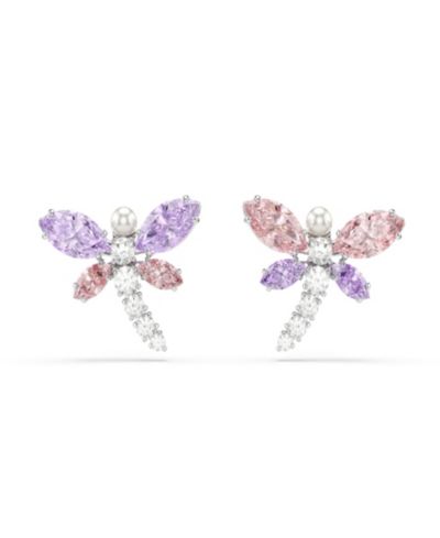 Серьги-гвоздики Ariana Grande x Swarovski® Mixed Cuts, Dragonfly, Multicolored, Rhodium-Plated