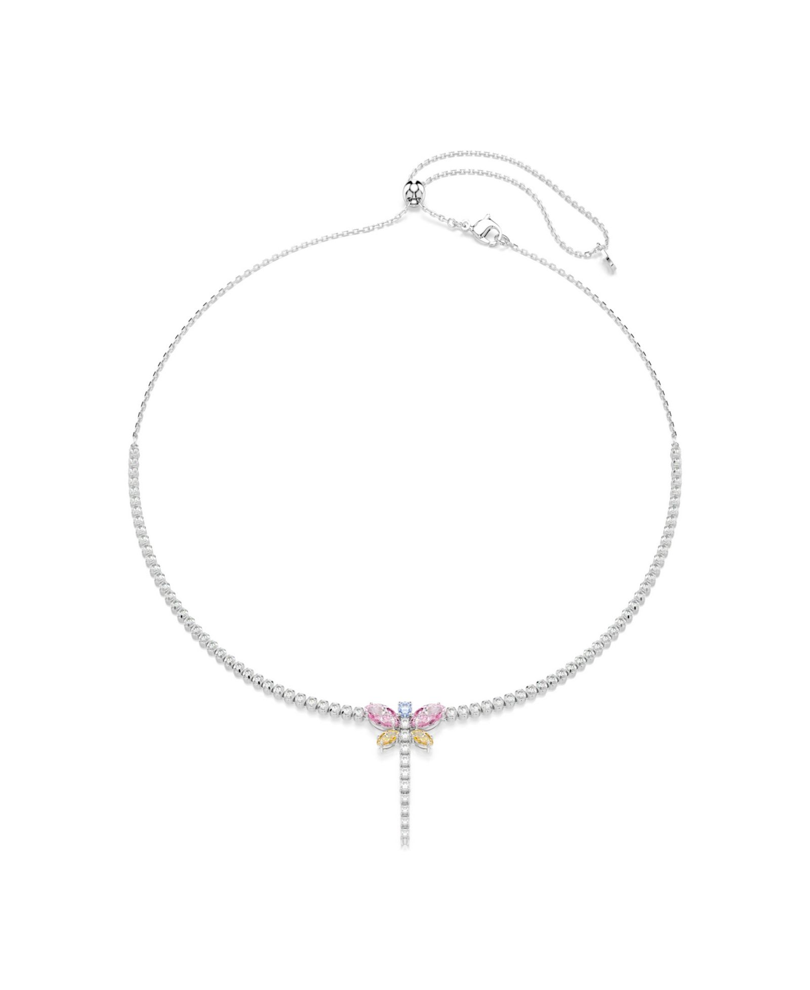 Ariana Grande x Swarovski® Mixed Cuts Dragonfly Multicolored Rhodium-Plated Y Necklace ожерелье Swarovski