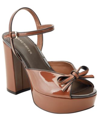 Сандалии Marc Fisher Women's Dera Peep Toe Platform High Block Heel