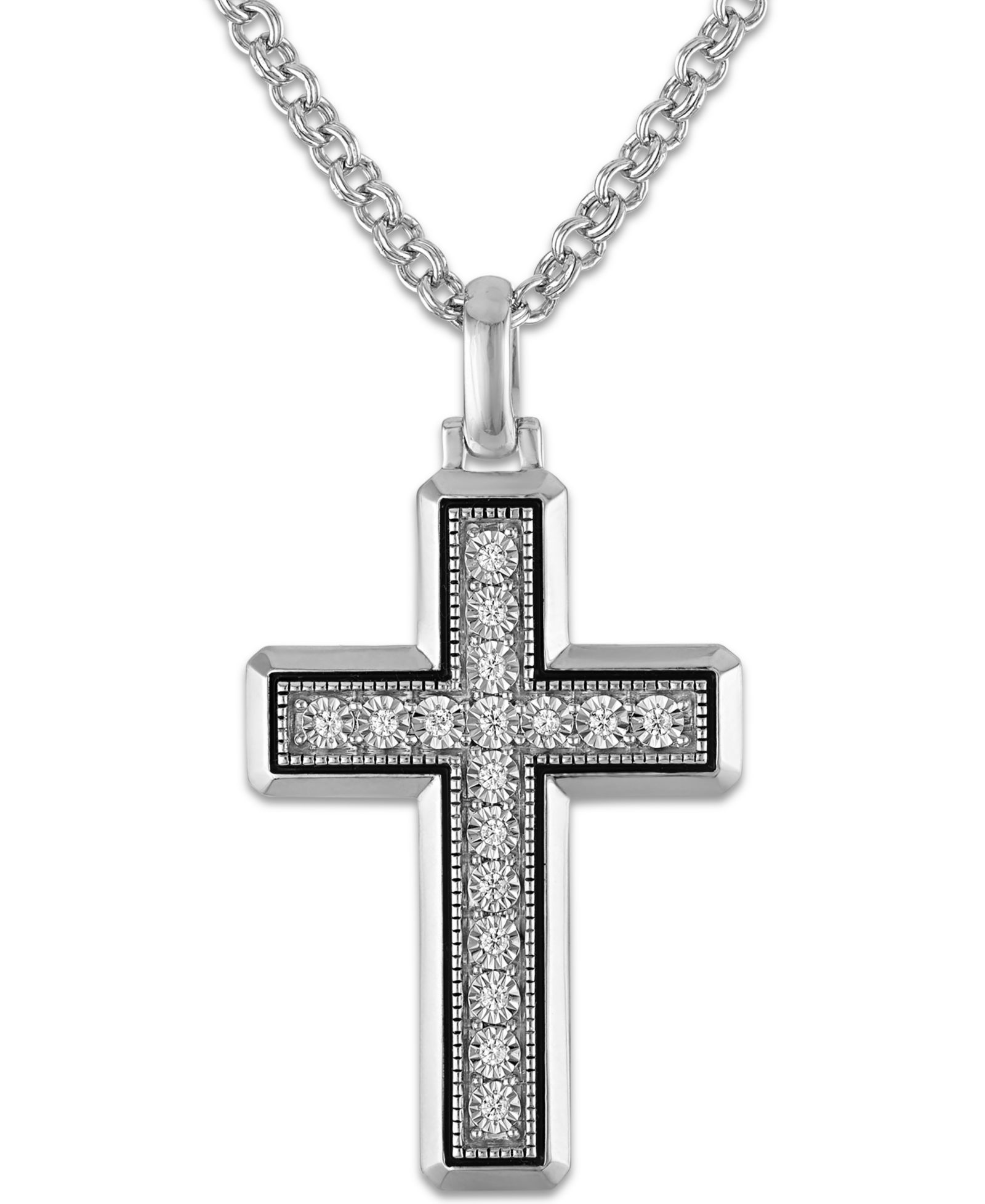 Мужской кулон Macy's Cross Sterling Silver