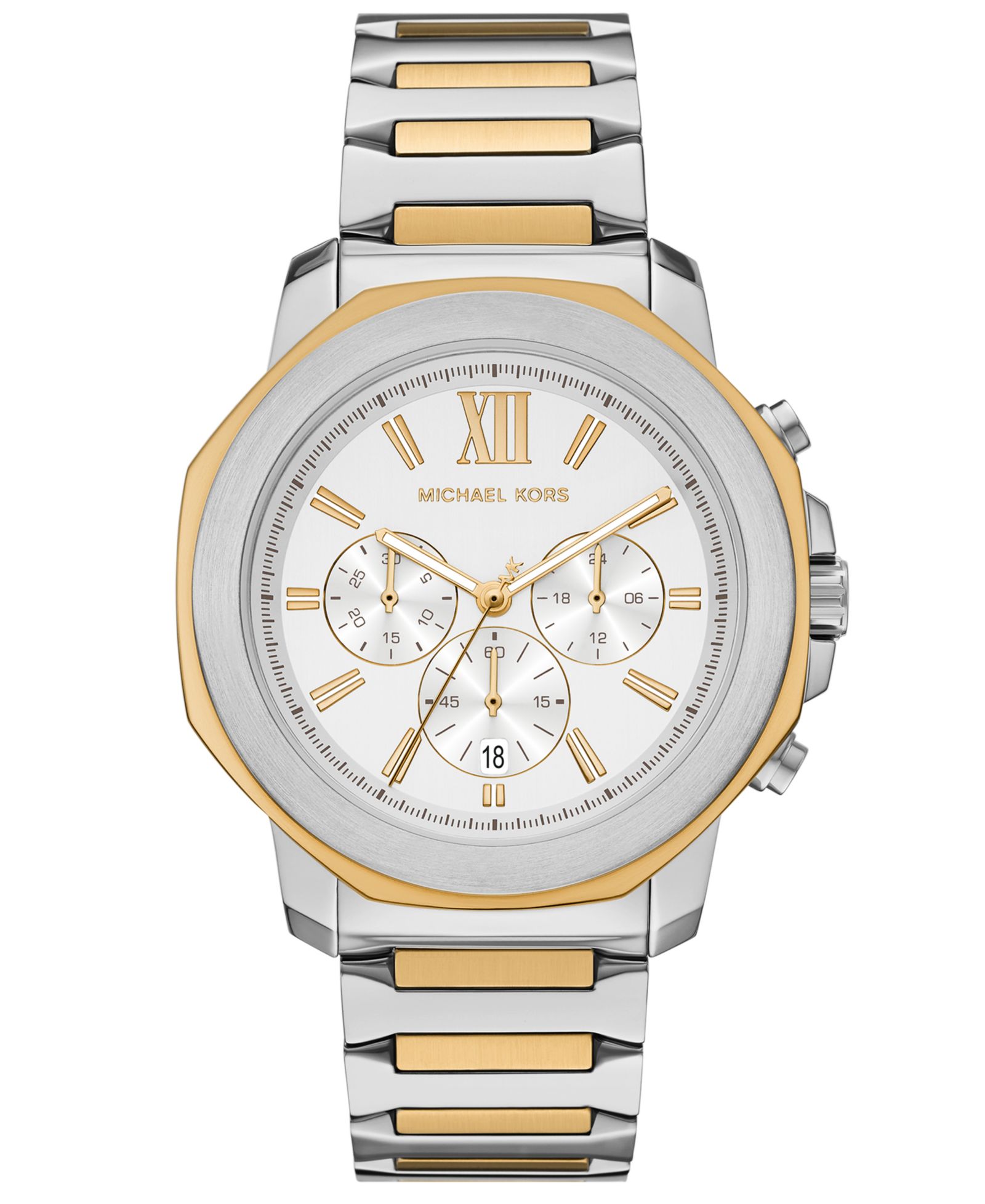 Michael Kors Men's Prescott Quartz Chronograph Two-Tone Stainless Steel Watch 44mm