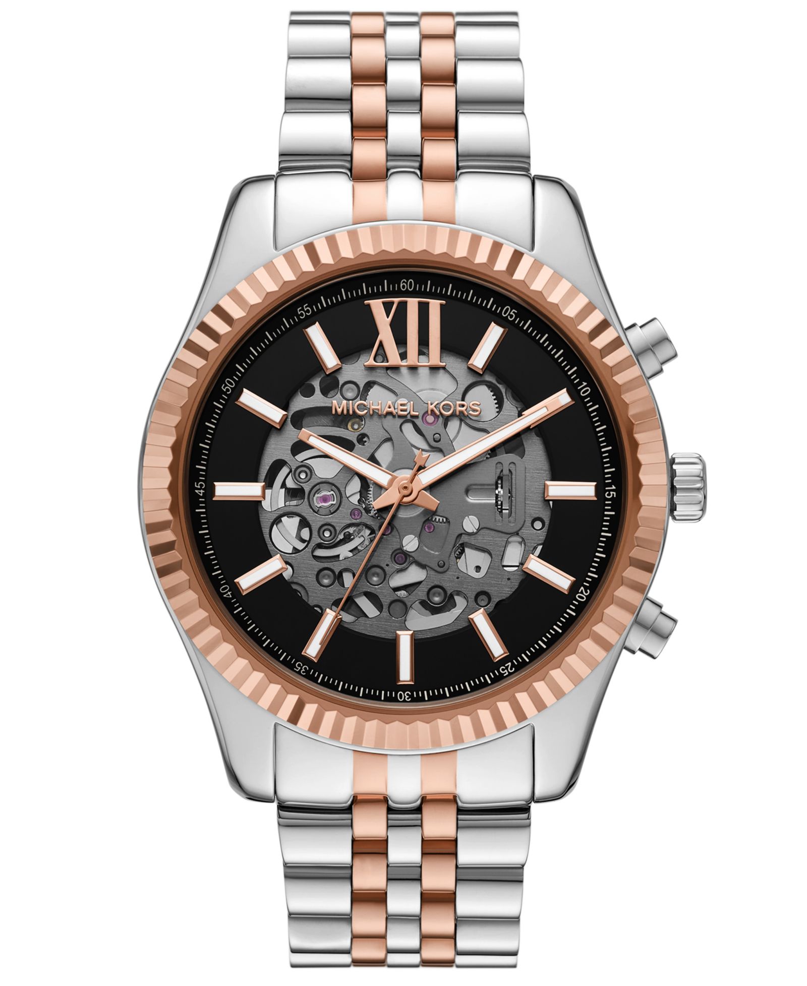 Michael Kors Men's Lexington Automatic Three-Hand Two-Tone Stainless Steel Watch 45mm