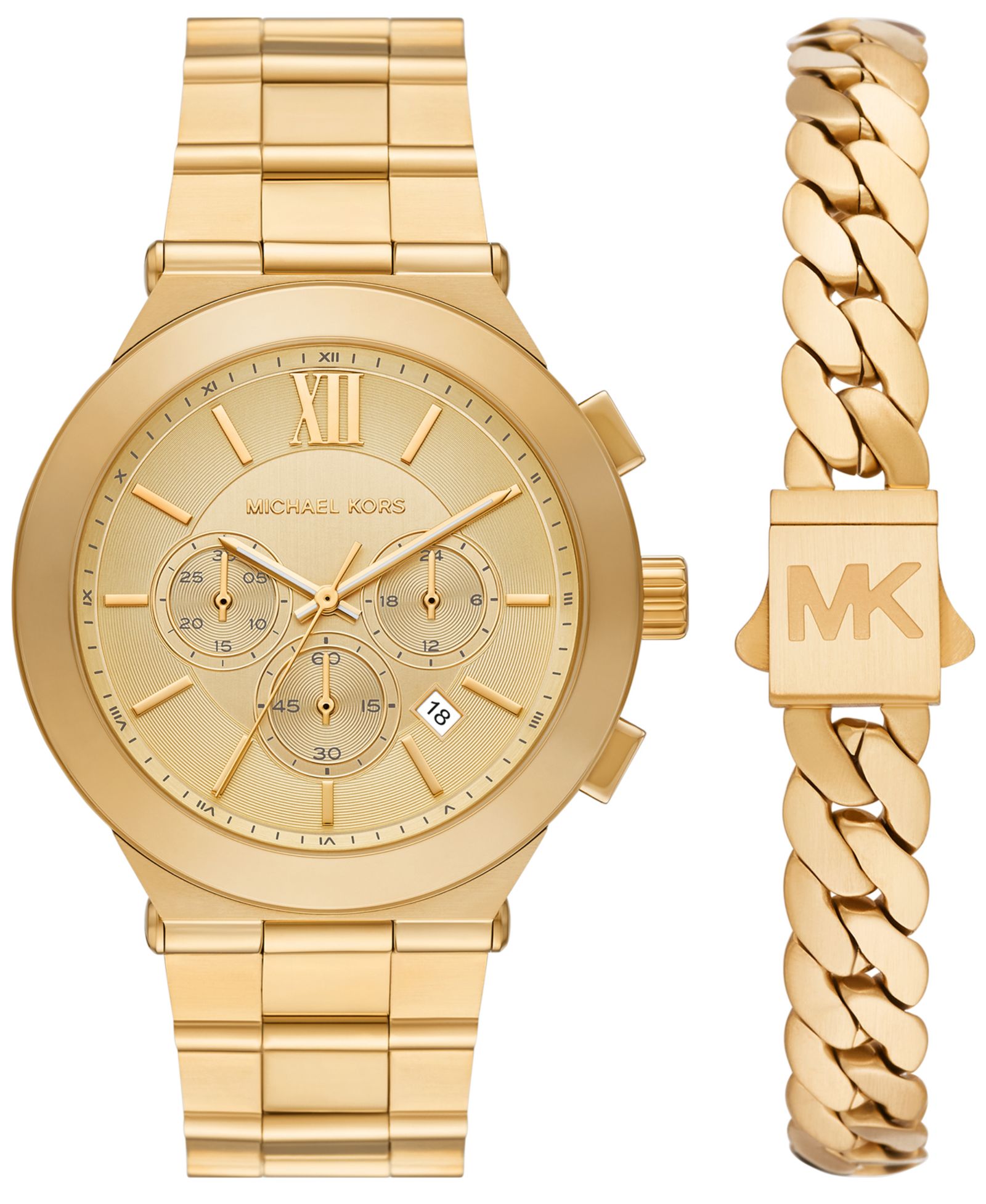 Michael Kors Men's Billie Quartz Chronograph Gold Stainless Steel Watch 44mm