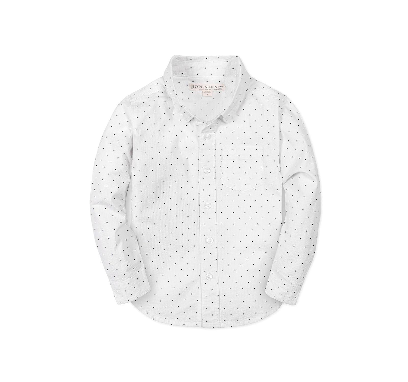 Hope & Henry рубашка мальчика Hope and Henry Organic Long Sleeve Seersucker