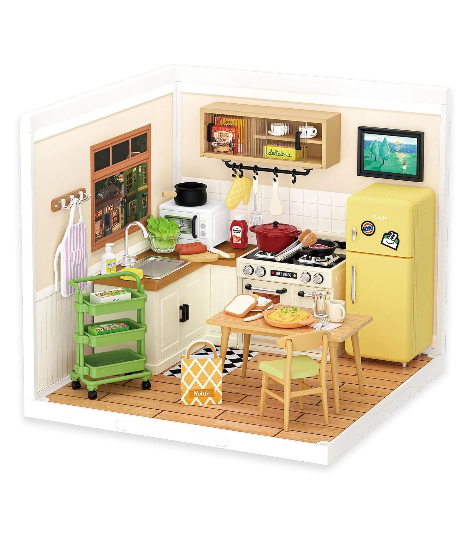 Robotime миниатюрный набор Happy Meals Kitchen Building Set