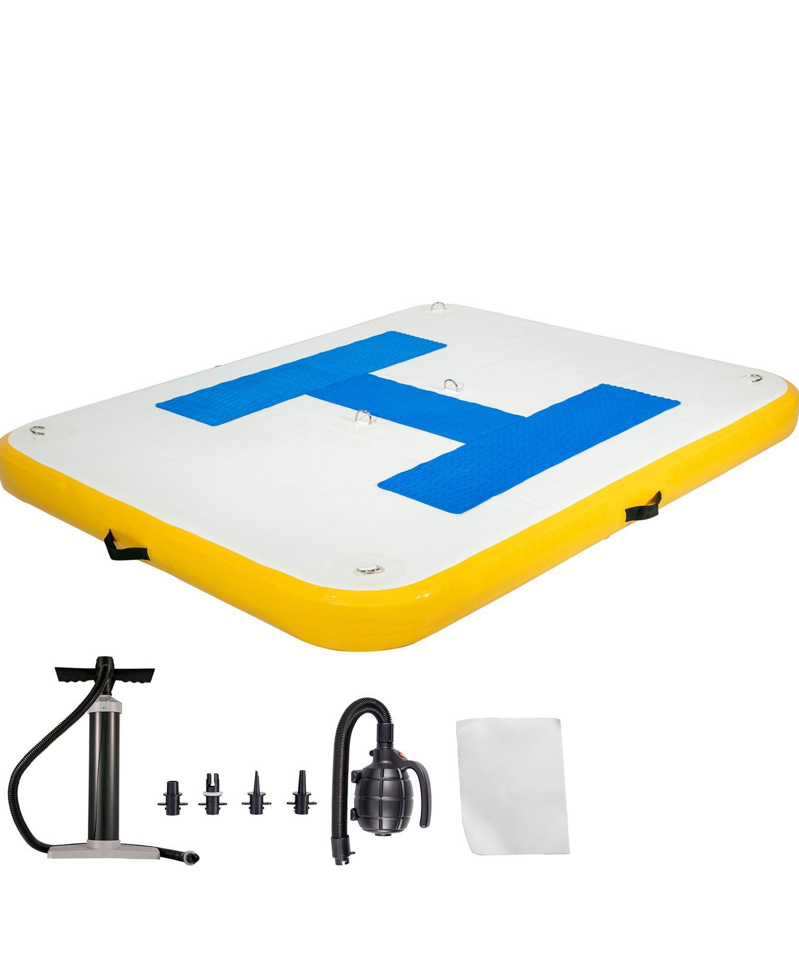 Mecale Inflatable Dock Platform, 8 x 5 ft, Non-Slip, Supports 2–4 People, Ages 18+