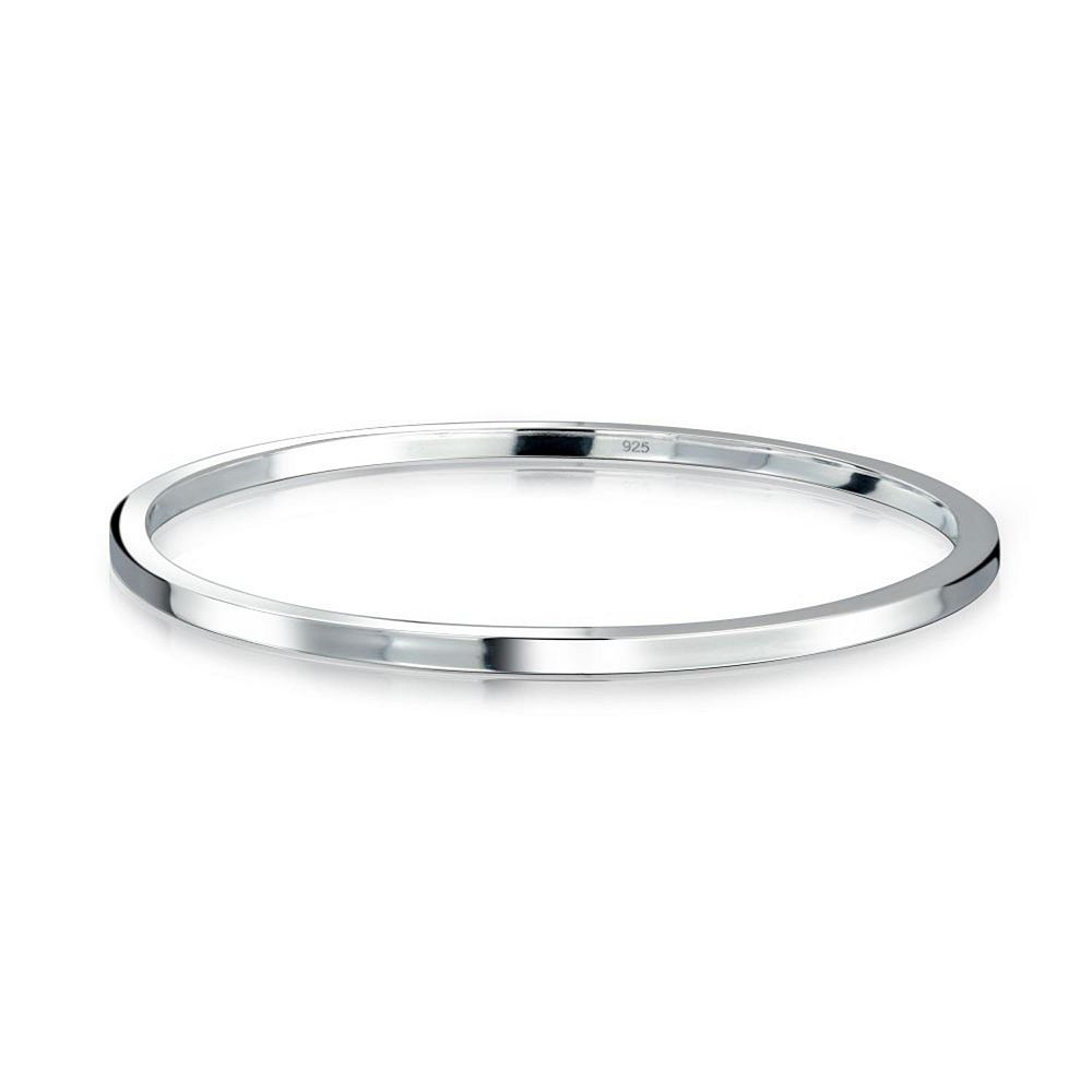 Bling Jewelry Браслет-бэнгл.925 Sterling Silver Flat Edge